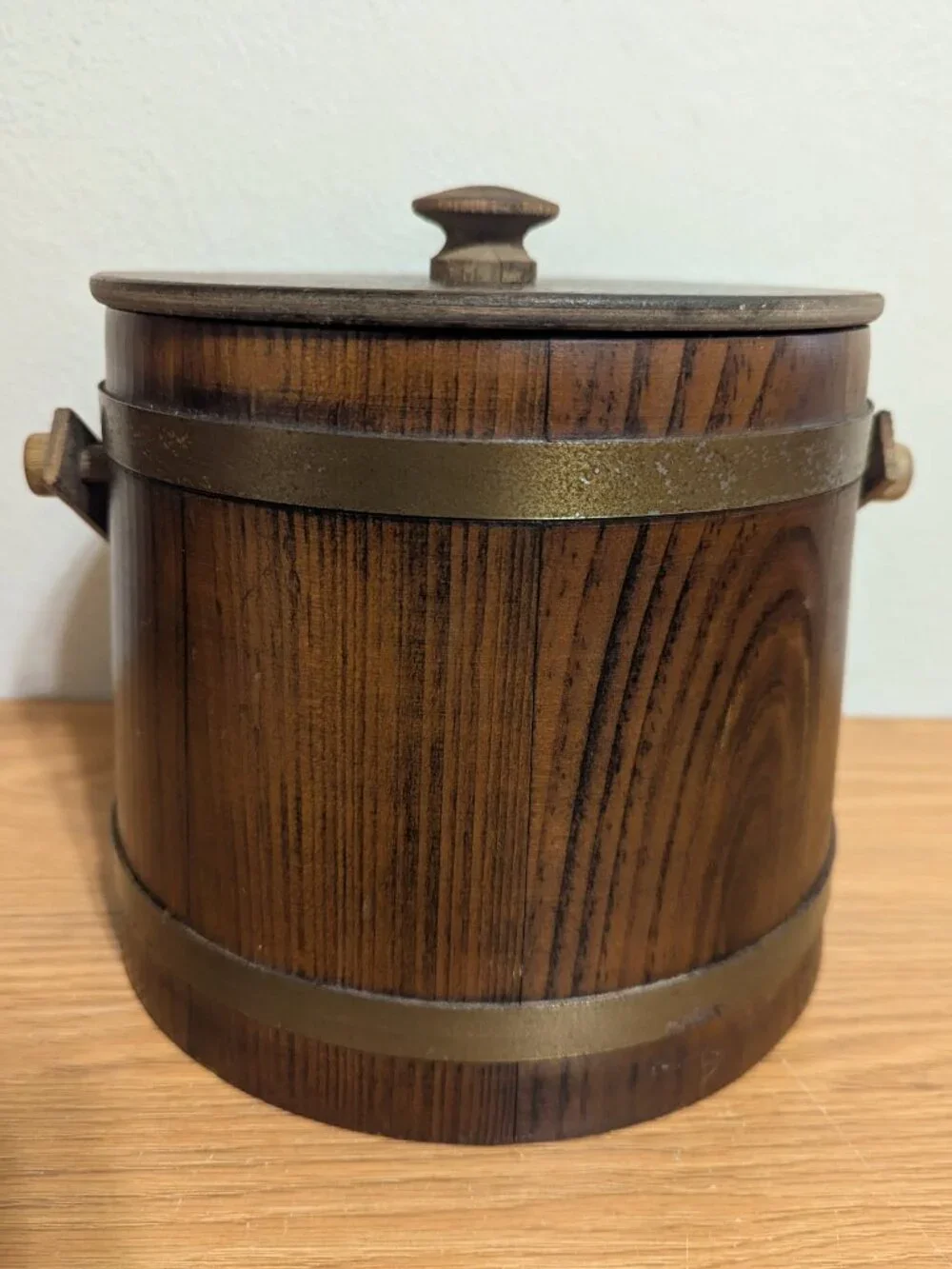 VTG Baskettville Putney Wood Ice Bucket Barrel